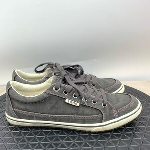 Taos Moc Star Sneakers Women Size 8.5 Shoes Gray Purple Canvas Low Lace Up